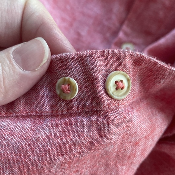 Tasso Elba button down shirt long sleeve w/buttons collared linen/cotton Sz XL - Picture 10 of 10